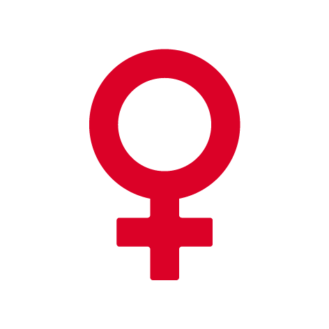 Rødt feministtegn ikon